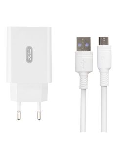 Зарядний пристрій XO L36 18W/1USB + кабель Micro-USB Білий (White)