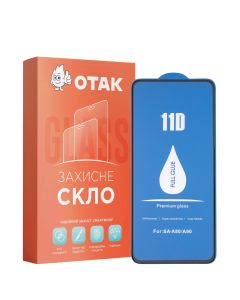 Защитное стекло для Samsung A80/A90 3D черное KP