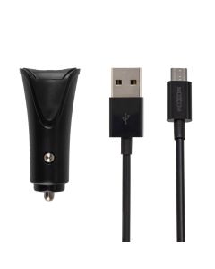 Автомобільний зарядний пристрій Moxom 2USB 3.4A KC-12 + кабель Micro-USB Чорний (Black)