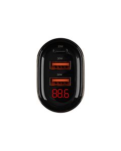 Автомобільний зарядний пристрій Usams US-CC159 Digital Display PD&QC3.0 80W 3A Прозорий (Transparent)