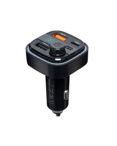 Fm-модулятор XO BCC-08 USB+PD QC3.0 18W 3A Bluetooth Чорний (Black)