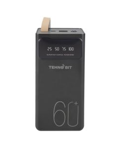 PowerBank 60000 mAh Tehno Bit TB-701-60 2.4A 2USB LED Чорний (Black)