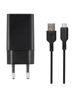 Зарядний пристрій USB Borofone BA68A 1 USB 2.1A + кабель Micro-USB Чорний (Black)