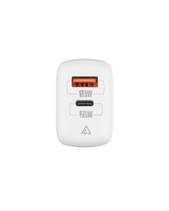 Зарядний пристрій AccLab AL-TC220 (1USB + 1USB-C) Білий (White)