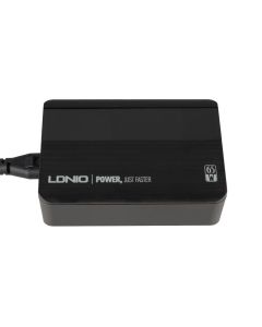 Зарядний пристрій LDNIO A4808Q 65W LED 2USB 2Type-C Чорний (Black)