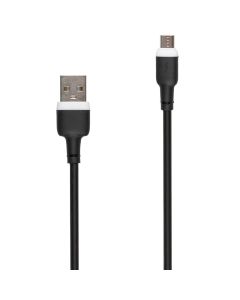 USB кабель XO NB208 Жидкий Силикон Micro-USB Чёрный