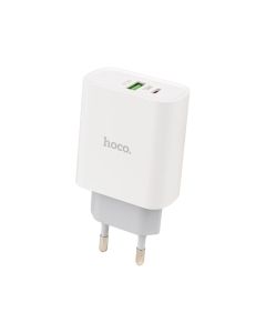 Зарядний пристрій USB Hoco C80A Rapido PD20W/QC3.0 (USB-C+USB) Білий (White)