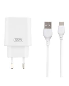 Зарядное устройство XO L103 QC3.0 18W + кабель Type-C 3A Белый (White)