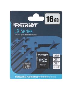 Карта пам'яті MicroSD Patriot LX Series 16Gb + адаптер Class 10 UHS-1