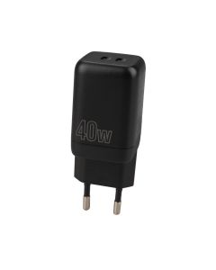Зарядний пристрій Proove Silicone Power 40W 2USB-C Чорний (Black)