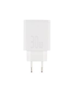 Зарядний пристрій Baseus Compact Quick Charger 30W QC+PD (1USB-C + 2USB) Білий (White)