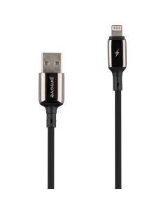 USB кабель Proove Flex Metal 2.4A 1м Lightning Чорний (Black)
