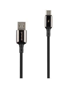 USB кабель Proove Flex Metal 2.4A 1м Type-C Чорний (Black)