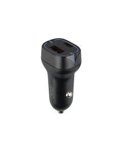 Автомобільний зарядний пристрій Borofone XO CC37 USB-A/USB-C QC&PD3.0 20W 3A Чорний (Black)