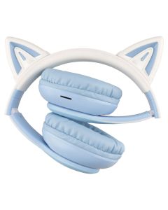Беспроводные полноразмерные наушники Hoco W42 Cat Ear Синие (Blue)