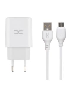 Зарядное устройство DC CA-D24 (2 USB) 2.4A + кабель Micro-USB Белый (White)