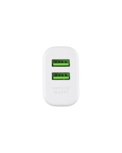 Зарядное устройство DC CA-D24 (2 USB) 2.4A + кабель Micro-USB Белый (White)