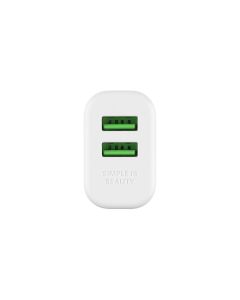 Зарядний пристрій XO L85C (2USB) 12W 2.4A + кабель Micro-USB Білий (White)