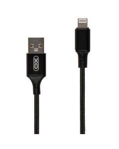 USB-кабель XO NB143 с оплеткой 2,4A 2м. Lightning Черный (Black)