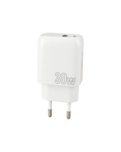Зарядний пристрій Proove Silicone Power Plus 30W (1USB-C + 1USB) Білий (White)