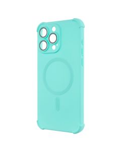 Чехол-накладка для iPhone 15 Pro Max Silk Touch с технологией MagSafe Зеленый (Бирюзовый)