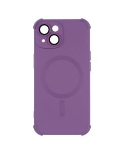 Чехол накладка для iPhone 15 Silk Touch с MagSafe Фиолетовый (Purple)