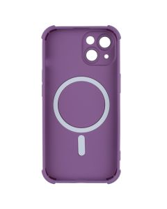 Чехол накладка для iPhone 15 Silk Touch с MagSafe Фиолетовый (Purple)