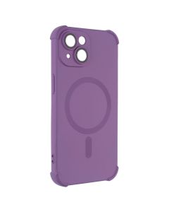 Чехол накладка для iPhone 15 Silk Touch с MagSafe Фиолетовый (Purple)