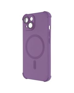 Чехол накладка для iPhone 15 Silk Touch с MagSafe Фиолетовый (Purple)
