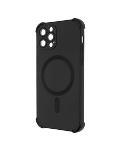 Чохол накладка для iPhone 12 Pro Silk Touch with MagSafe Чорна (Black)