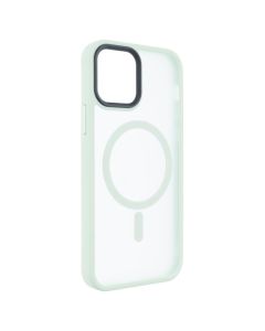 Чехол накладка для iPhone 12/12 Pro TPU+PC Металлические кнопки с MagSafe Цветной Зелёный (Мятный)