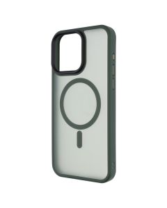 Чохол-накладка для iPhone 15 Pro Max TPU+PC с металлическими кнопками с технологией MagSafe, цвет Зеленый (Green)