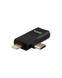 OTG перехідник Hoco UA17 iP male to USB female two-in-one Чорний (Black)
