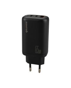 Зарядний пристрій Senteo Z-21 65W PD3.0/QC3.0 (2USB-C + 1USB) Чорний (Black)