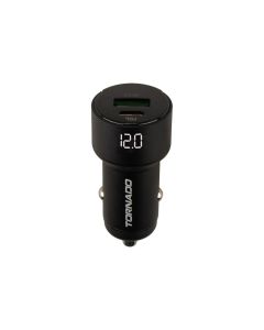 Автомобільний зарядний пристрій Tornado L24 PD/QC 20W Type-C+USB LSD Чорний (Black)