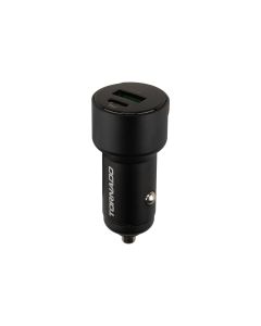 Автомобільний зарядний пристрій Tornado L24 PD/QC 20W Type-C+USB LSD Чорний (Black)