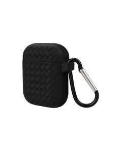 Чохол для навушників AirPods 1/2 Fabric Pattern Чорний (Black)