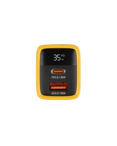 Зарядний пристрій Veron TC-35 PD+QC 30W Digital Display Жовтий (Yellow)