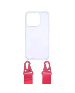 Чехол-накладка для iPhone 15 Pro STRAP Clear Case Розовый (розовый)