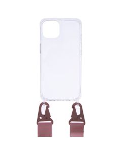 Чехол накладка для iPhone 13 STRAP Clear Case Розовый (Pink Sand)