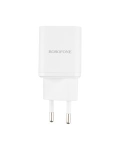 Зарядний пристрій Borofone BN7 (1USB + 1USB-C) 20W+ кабель Type-C to Lightning Білий (White)