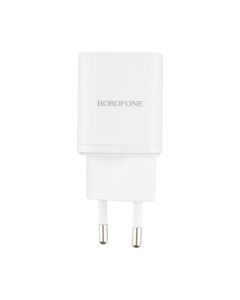 Зарядное устройство Borofone BN7 (1USB + 1USB-C) 20W + кабель Type-C to Type-C Белый