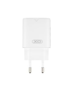 Зарядное устройство XO L130 (1USB + 1USB-C) PD&QC3.0 30W 3A + кабель Type-C to Type-C Белый (White)