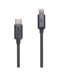 USB кабель Baseus Crystal Shine Type-C to Lightning PD 20W 2м Чорний (Black)