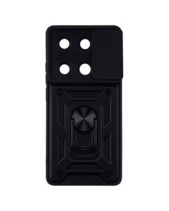 Чехол накладка для Xiaomi Redmi Note 13 Pro 5G/Poco X6 Camshield Serge Ring Черный (Black)