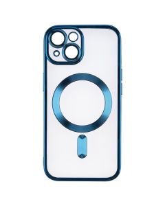 Чехол-накладка для iPhone 15 Luxury Transparent MS Синий (Blue)