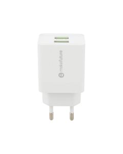 Зарядний пристрій Make (2USB) 0 2.4A 12W Білий (White)