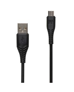 USB кабель Make Micro-USB 2.4A 1м PVC Чорний (Black)