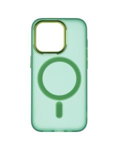 Чехол-накладка для iPhone 15 Pro TPU+PC Lily MagSafe Зеленый (Армейский Зеленый)