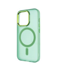 Чехол-накладка для iPhone 15 Pro TPU+PC Lily MagSafe Зеленый (Армейский Зеленый)